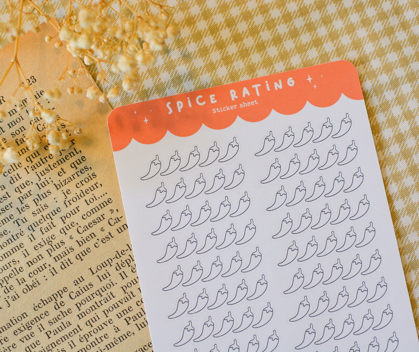 Spice rating sticker sheet