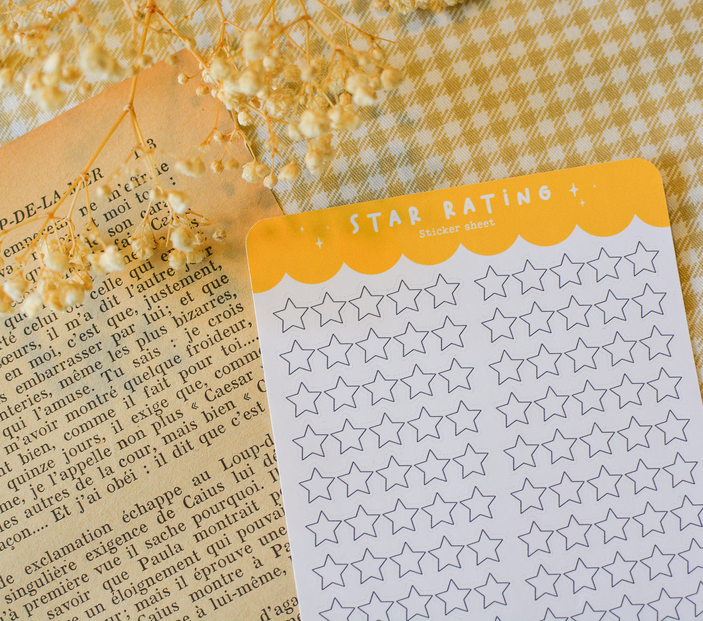 Star rating sticker sheet