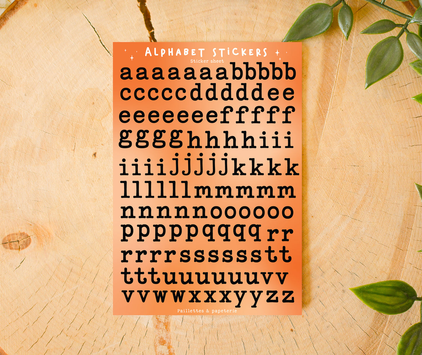 Planche de stickers alphabet