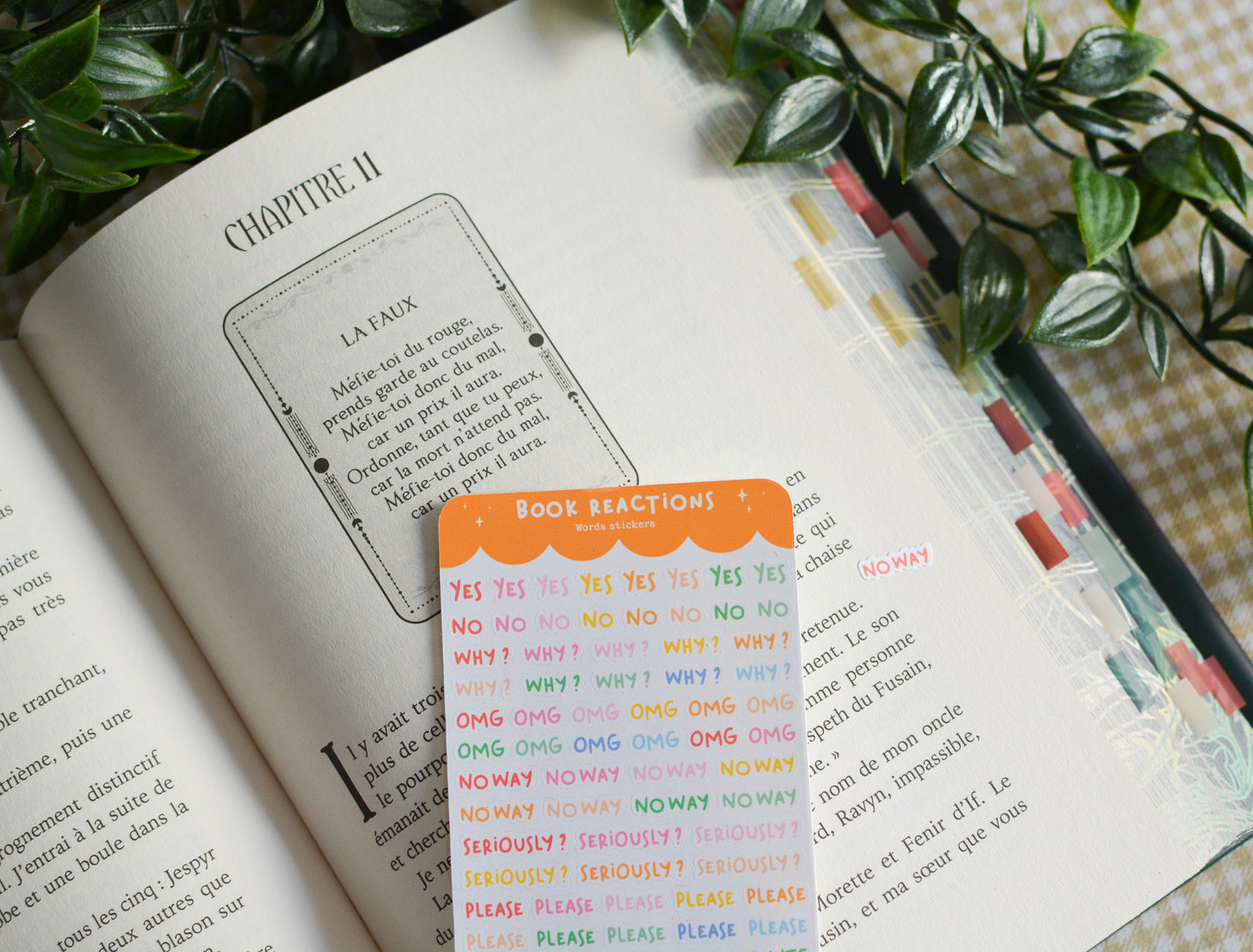 Book reactions - words stickers