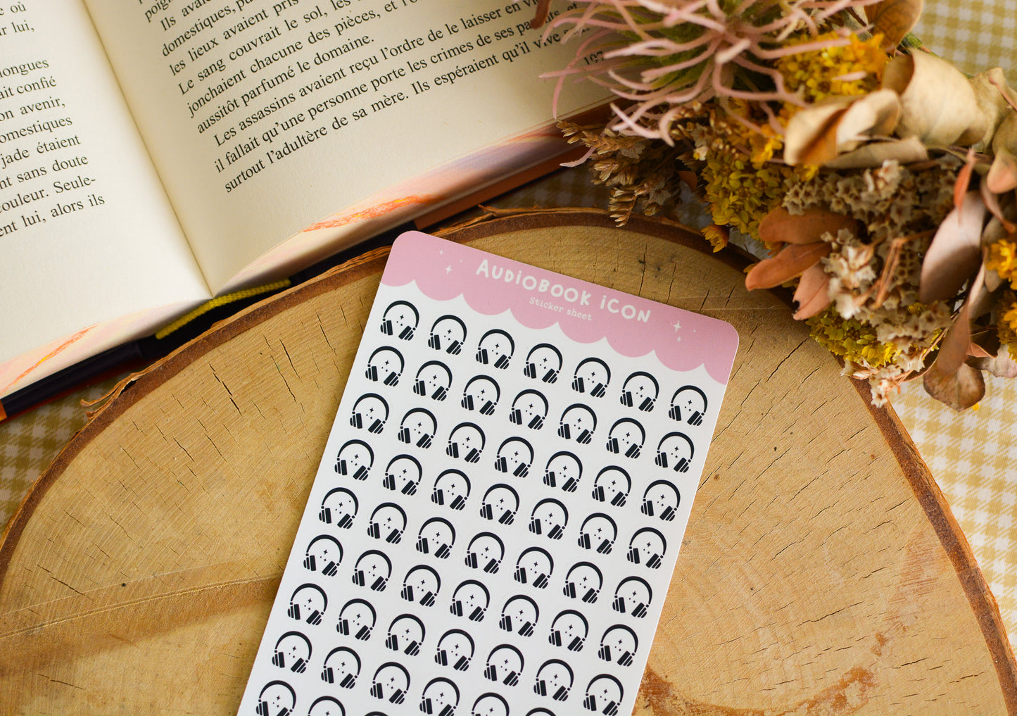 Planche de stickers icon - book, ebook, audiobook