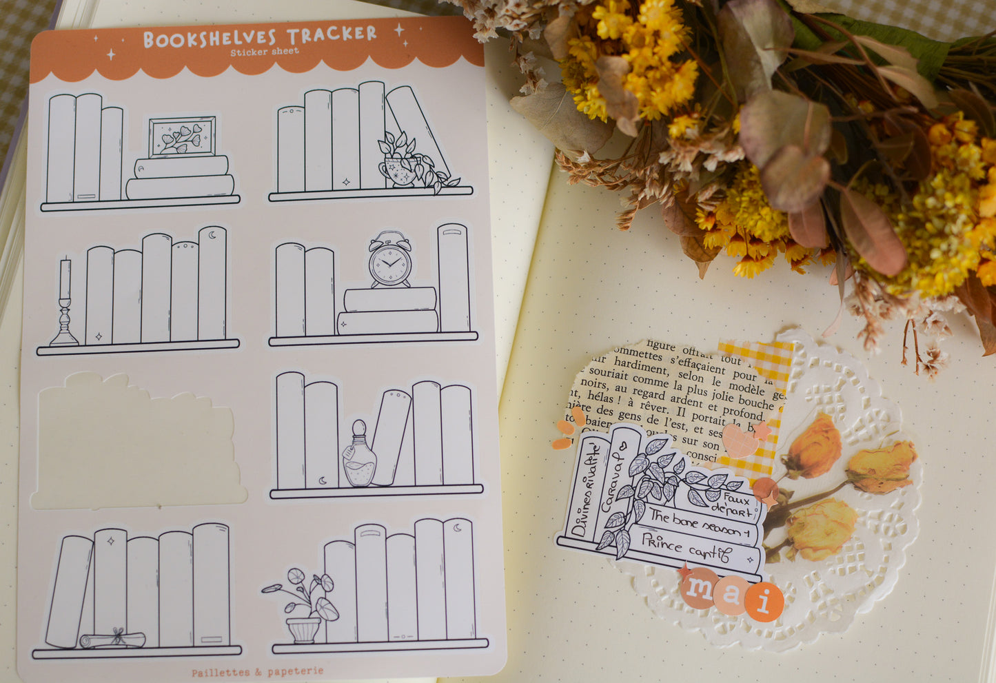 Planche de stickers bookshelves tracker