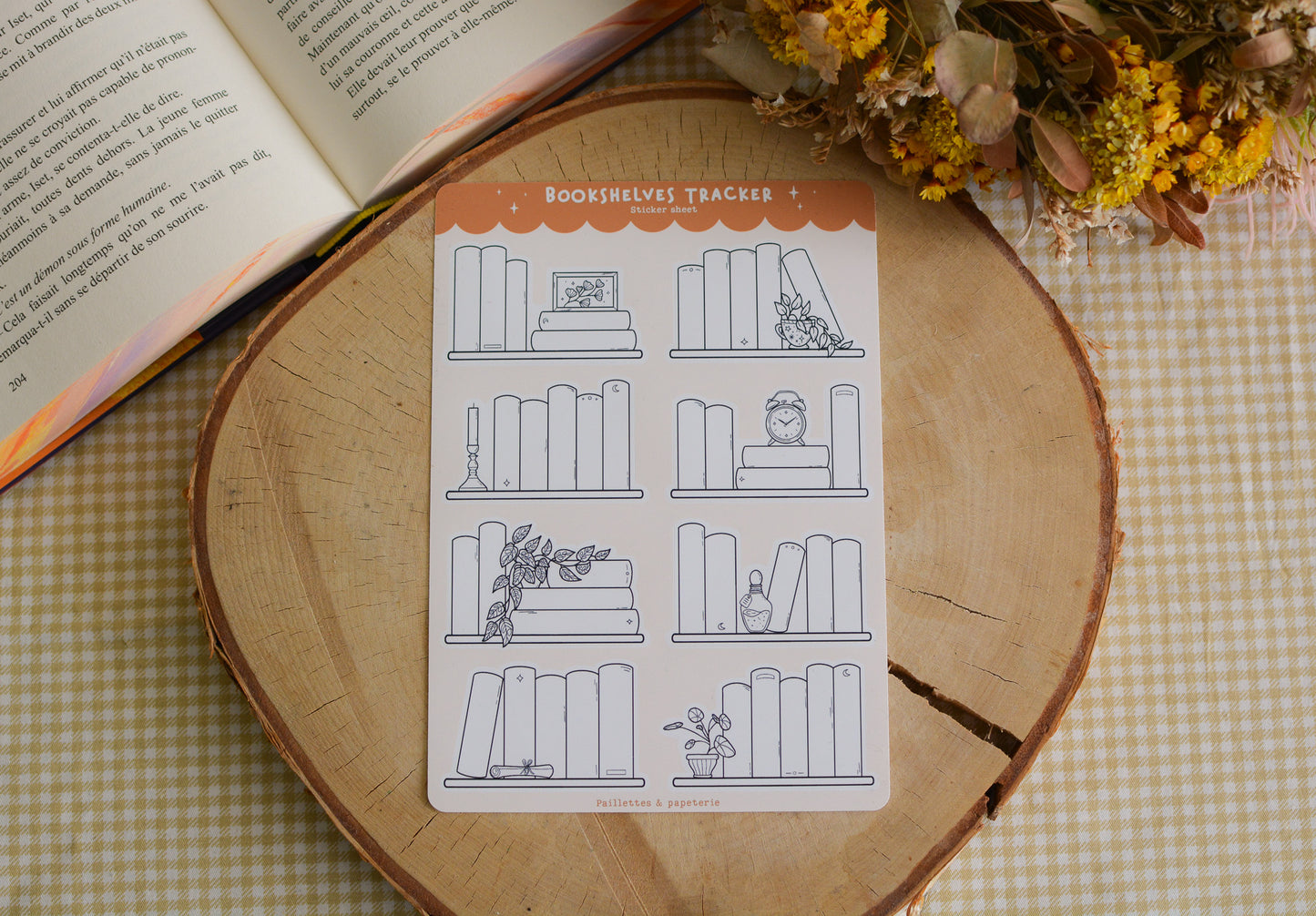 Planche de stickers bookshelves tracker