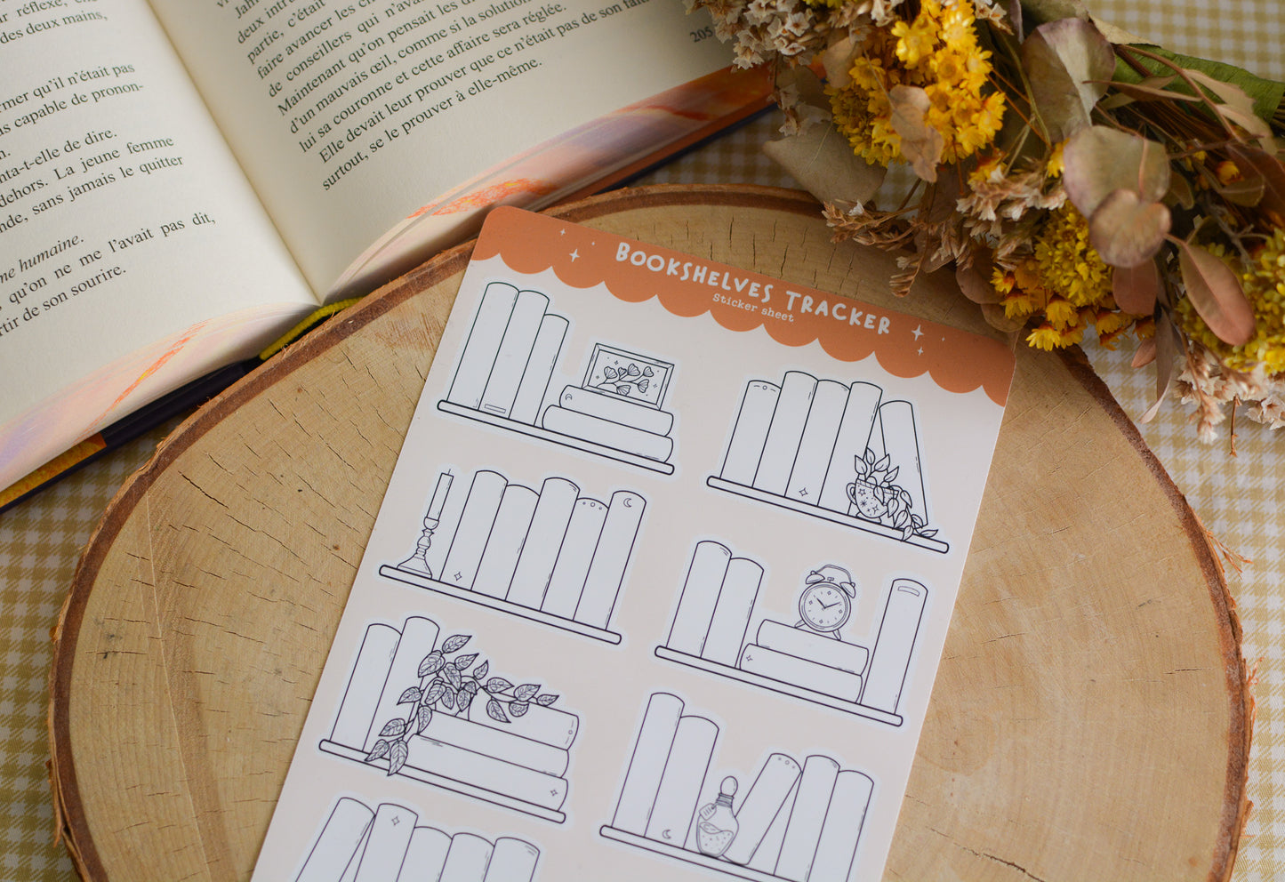 Planche de stickers bookshelves tracker