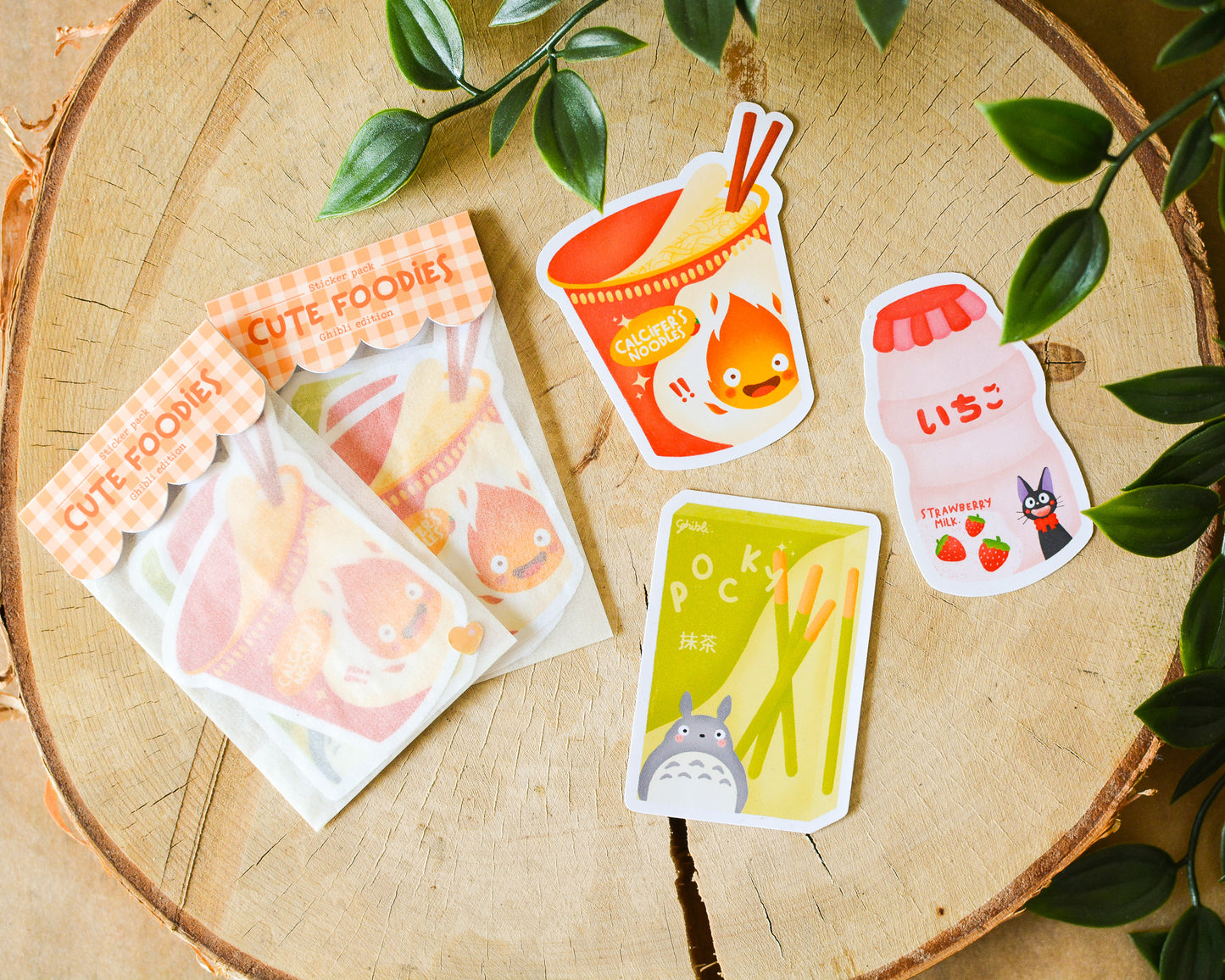 Pack stickers "cute foodies" Ghibli
