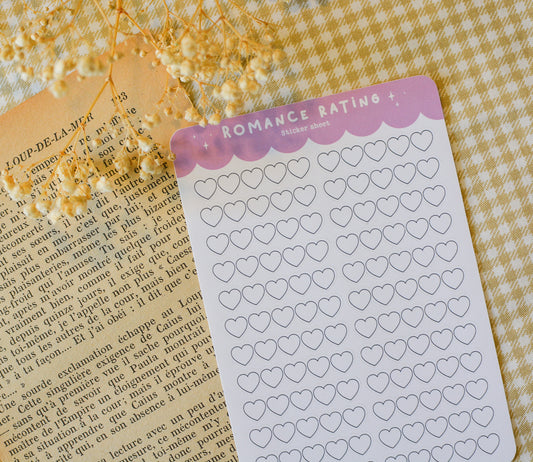 Planche de stickers romance rating