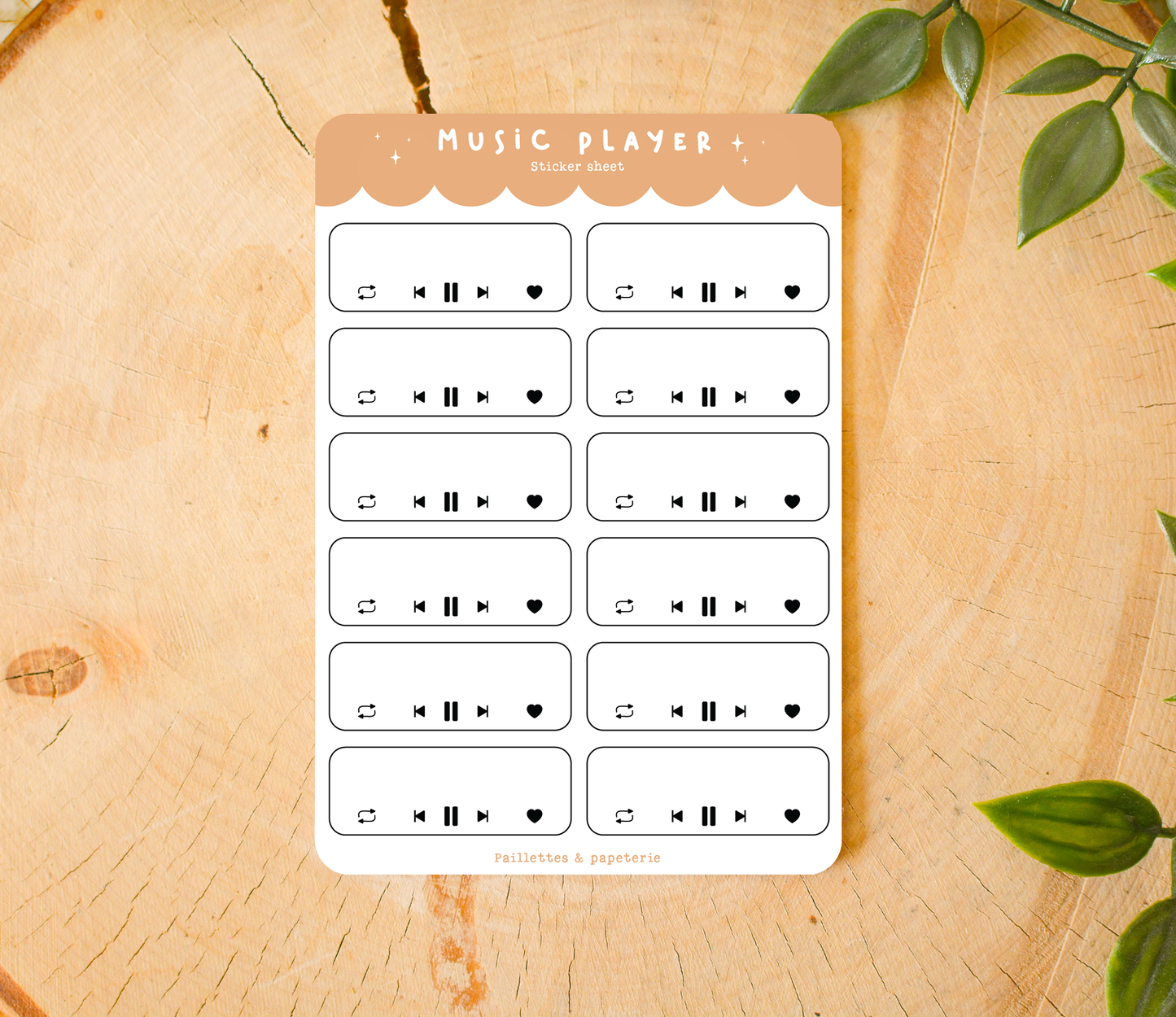 Planche de stickers music player