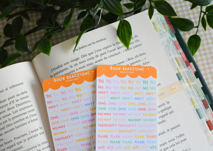 Book reactions - words stickers