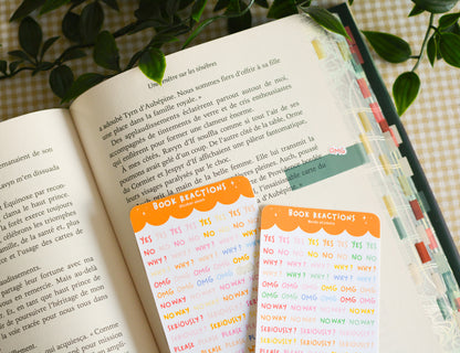 Book reactions - words stickers