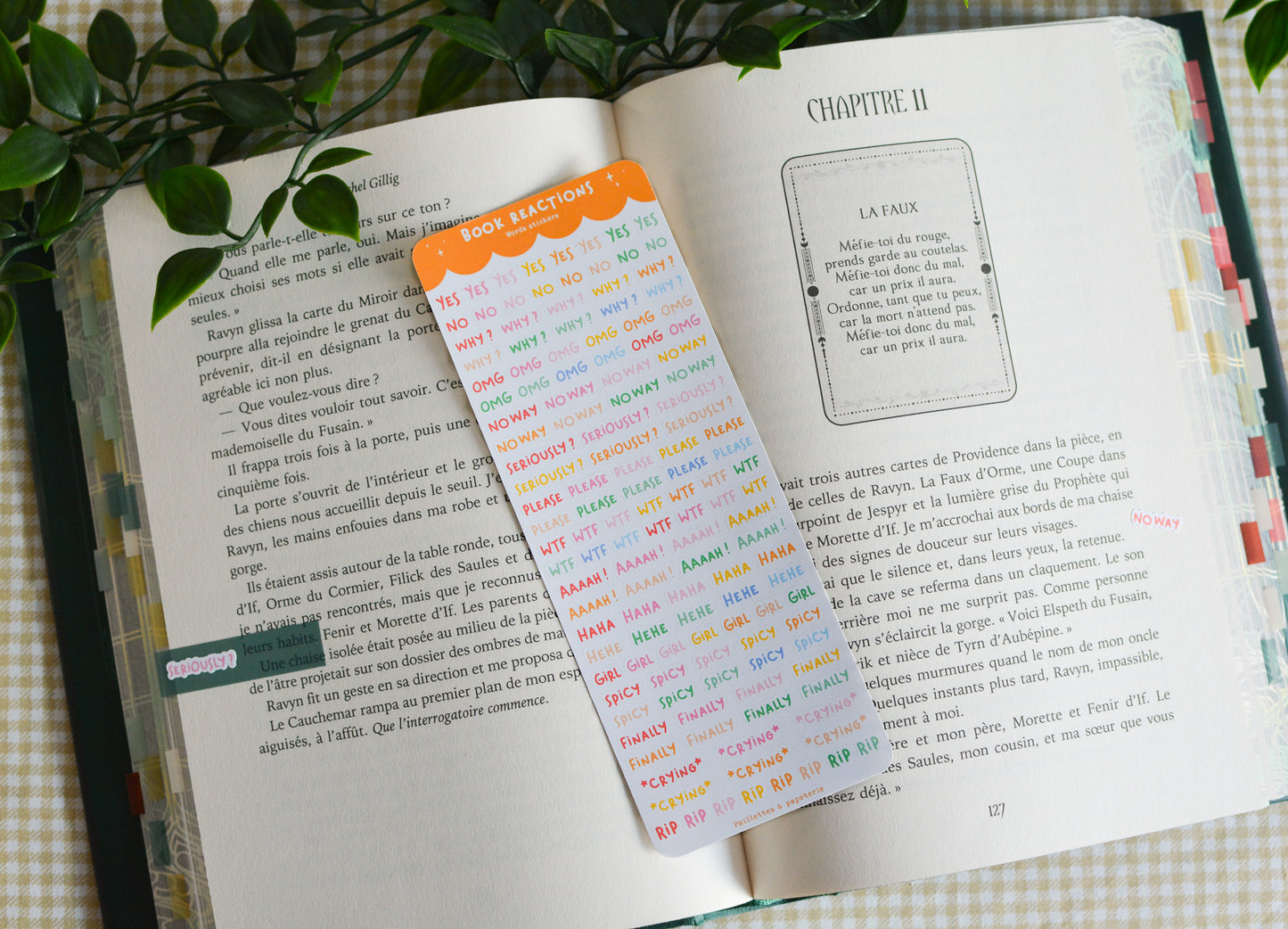 Book reactions - words stickers