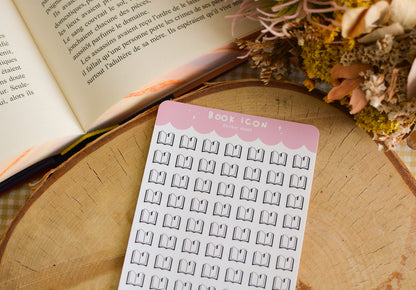 Planche de stickers icon - book, ebook, audiobook