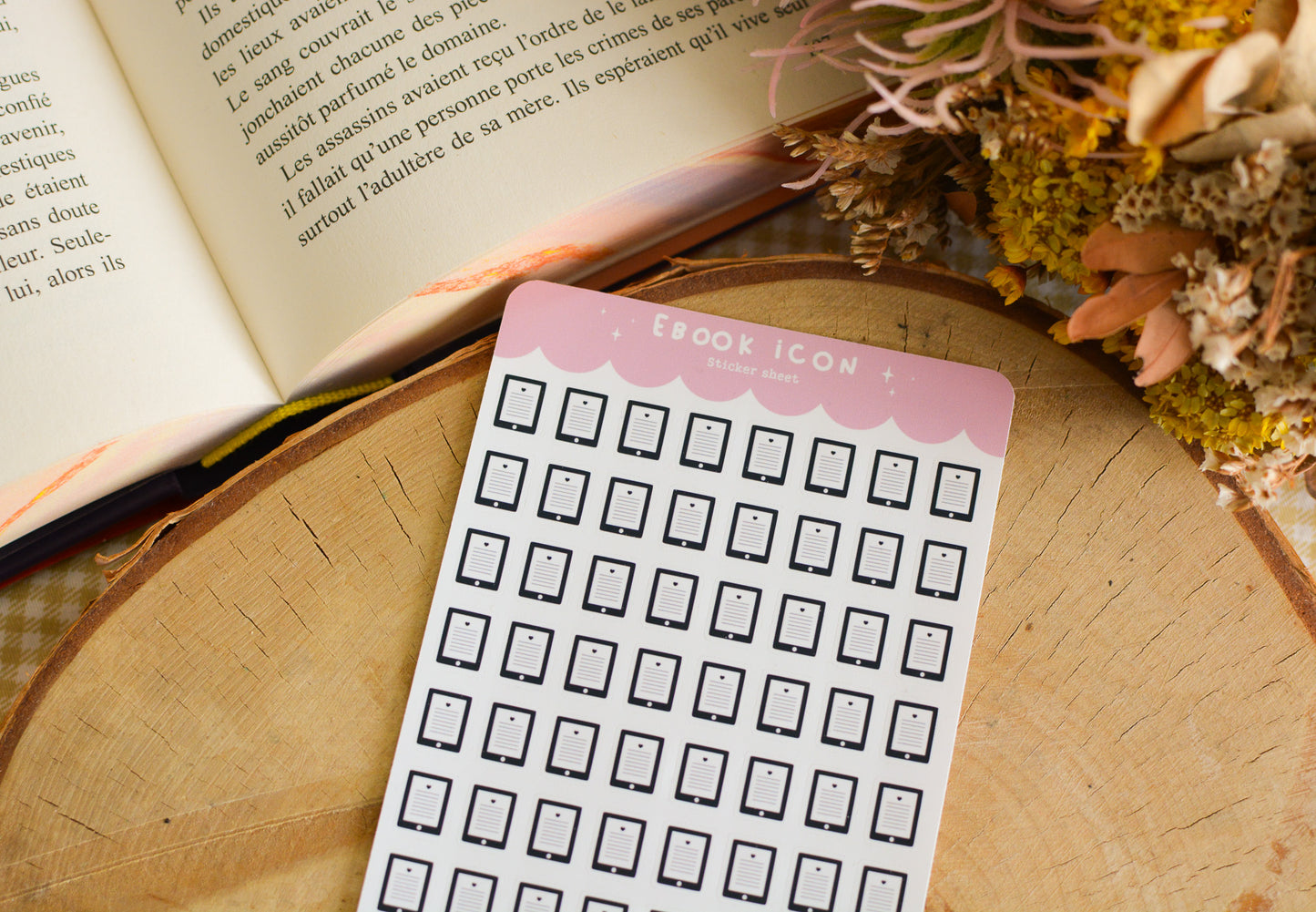 Planche de stickers icon - book, ebook, audiobook