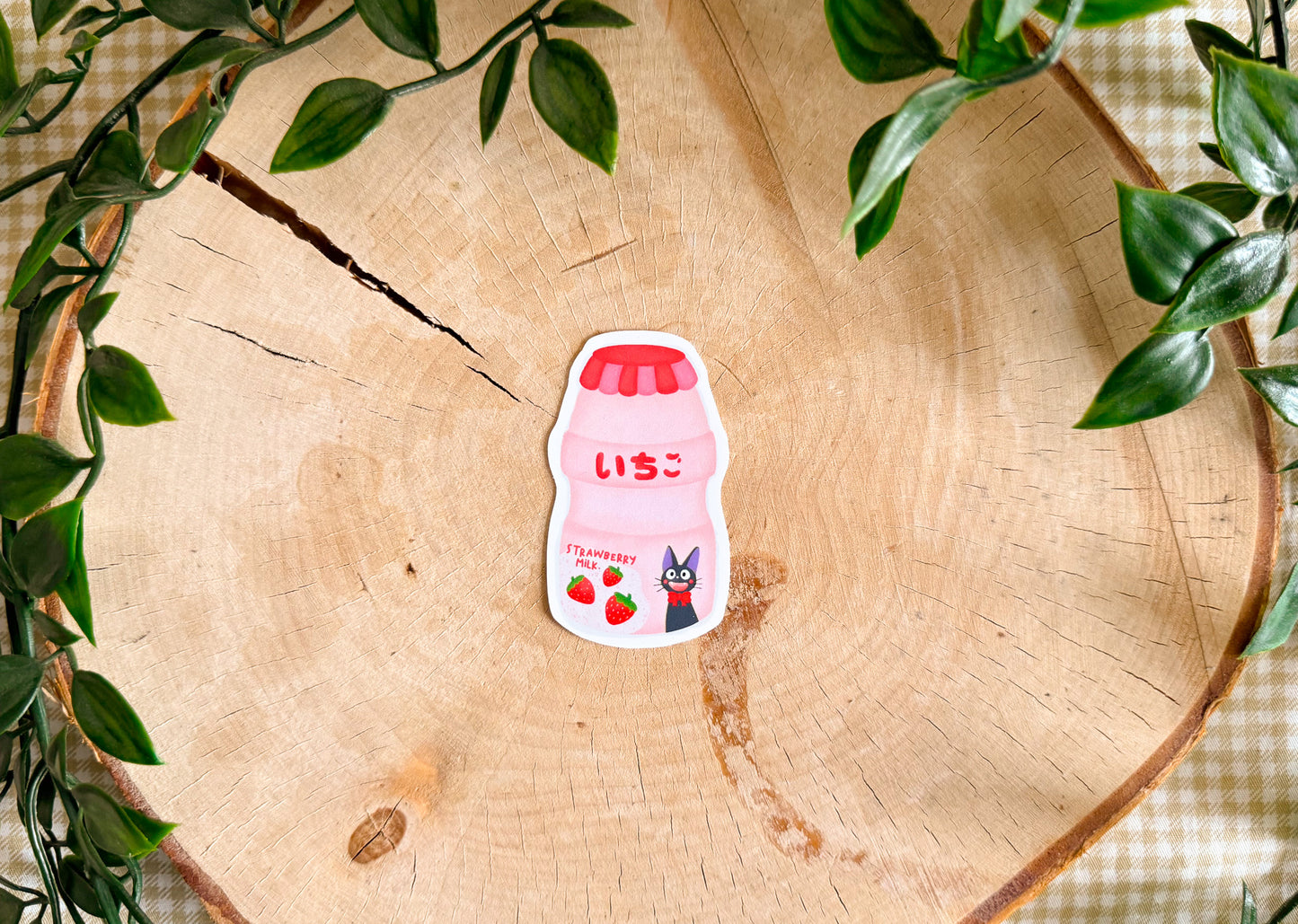Sticker lait fraise jiji