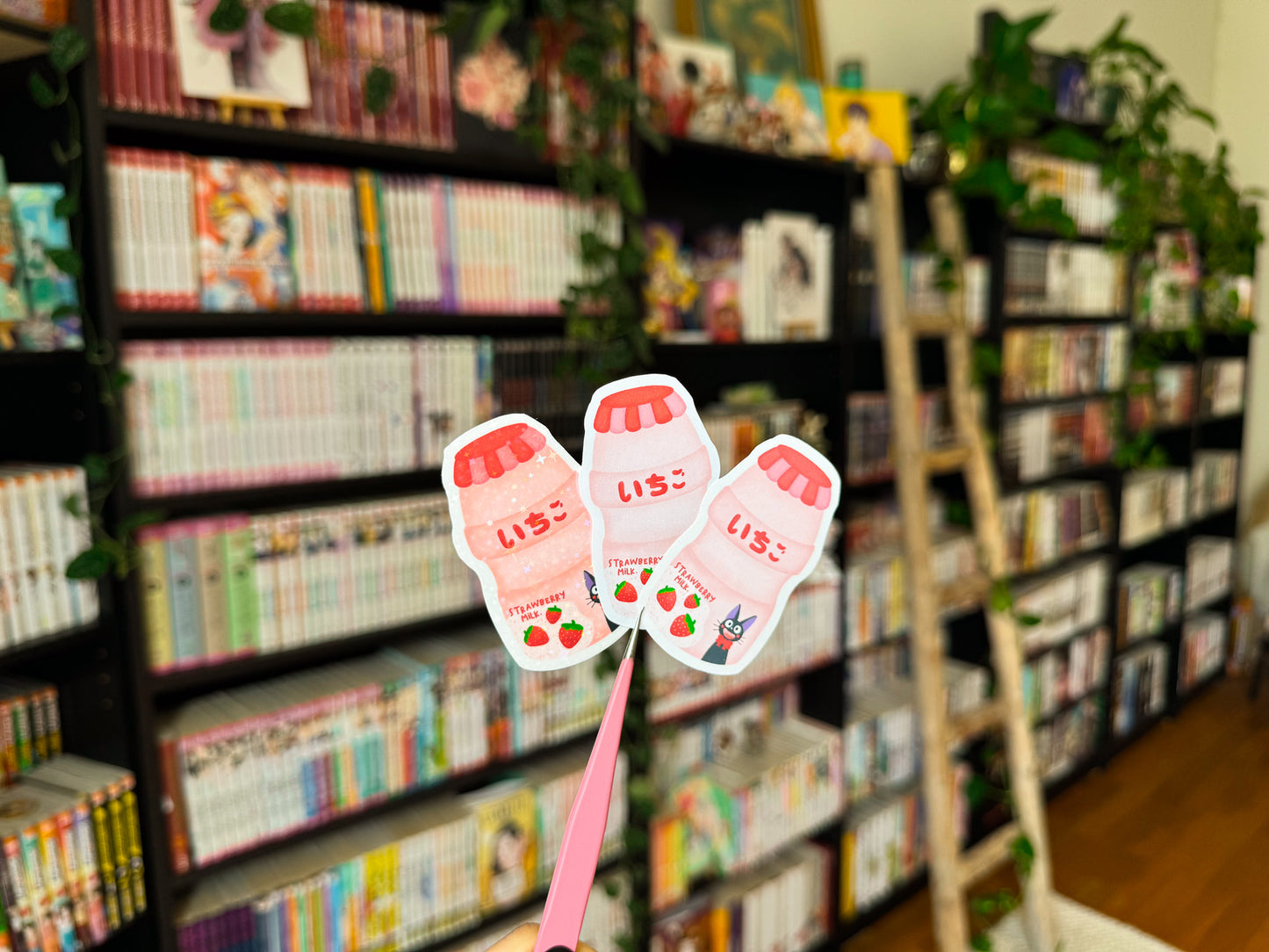 Sticker lait fraise jiji