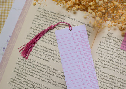 Marque-page reading list