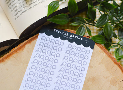 Planche de stickers thriller rating